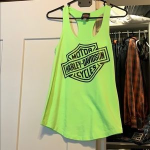 Harley-Davidson Neon Green Tank Ladies